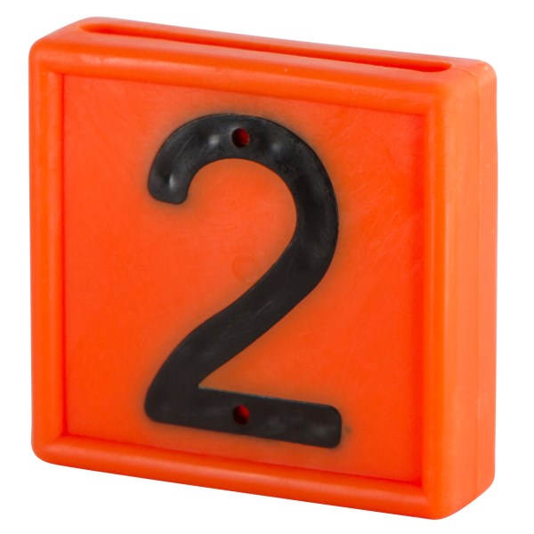 Nummernblock, Nr. 2, orange, 44 x 46 mm, zum Einschlaufen