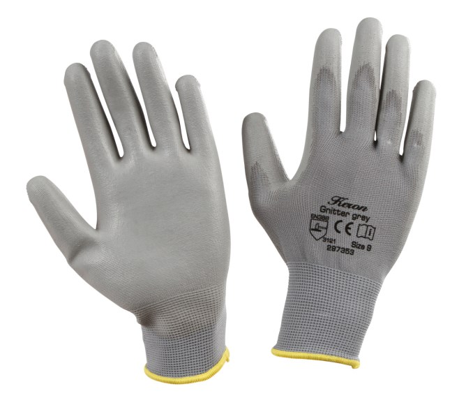 PU-Handschuh Gnitter grey Feinstrickhandschuh, Größe 8