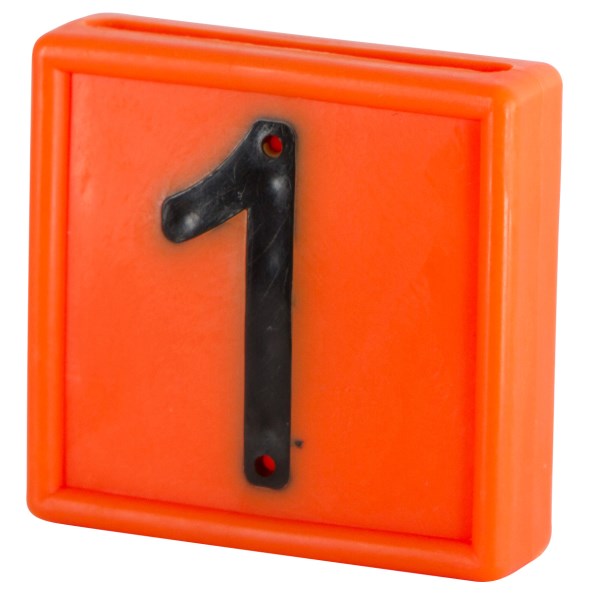 Nummernblock, Nr. 1, orange, 44 x 46 mm, zum Einschlaufen