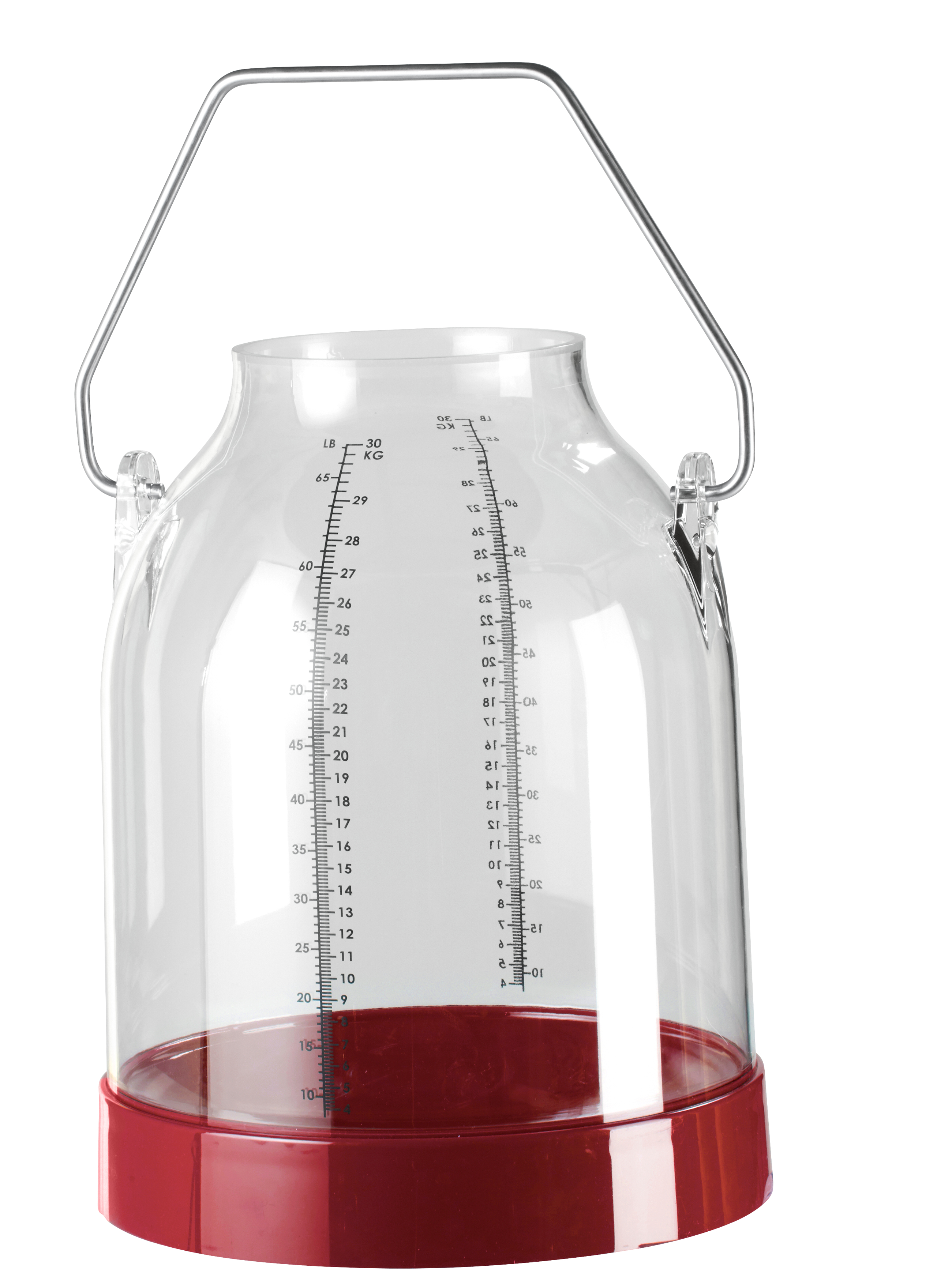 Kunststoff Melkeimer, 30 Liter, rot, Bügelhöhe 117 mm für DeLaval-Deckel