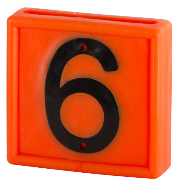 Nummernblock, 1-stell., orange zum Einschlaufen Nr.6 und 9