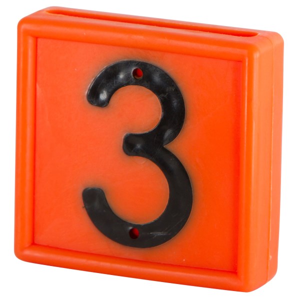 Nummernblock, Nr. 3, orange, 44 x 46 mm, zum Einschlaufen