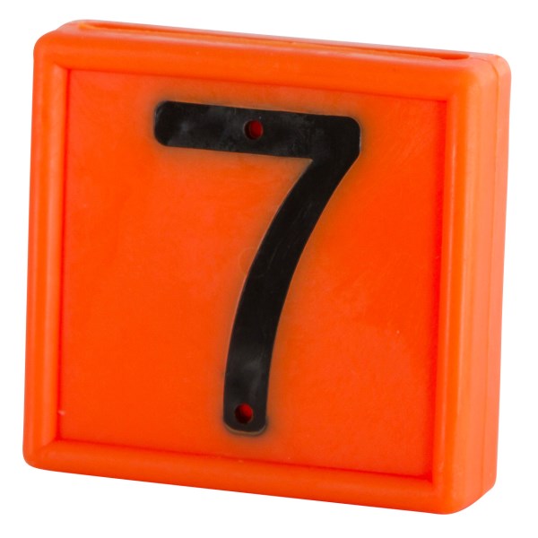Nummernblock, Nr. 7, orange, 44 x 46 mm, zum Einschlaufen