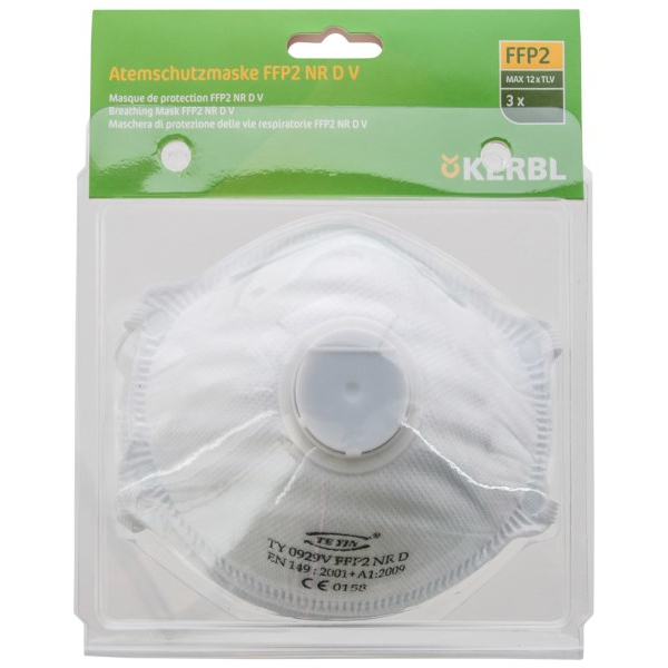 Atemschutzmaske FFP2 mit Ventil, 3 Stück/Blister