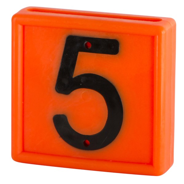 Nummernblock, Nr. 5, orange, 44 x 46 mm, zum Einschlaufen